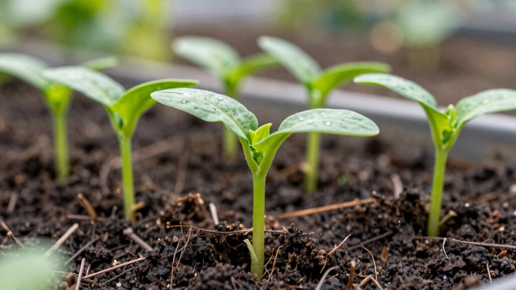 healthy rooted well lit seedlings