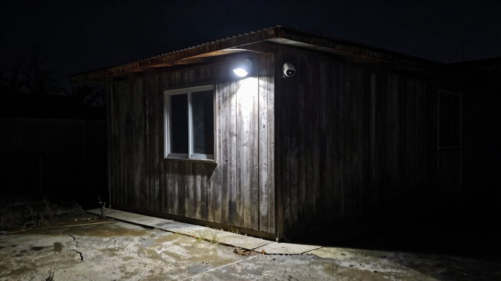 lighting enhances outbuilding security