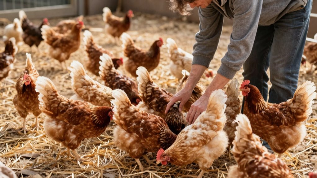manage flock prevent pecking