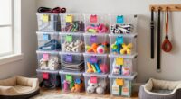 organized pet supply storage