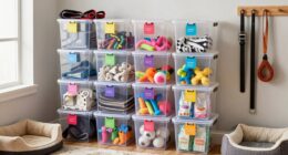 organized pet supply storage