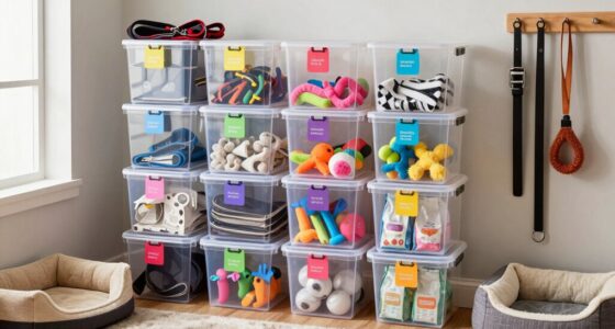 organized pet supply storage