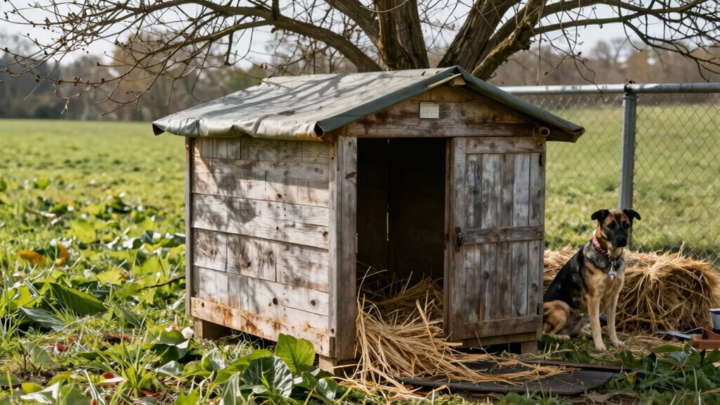 outdoor farm dog shelter