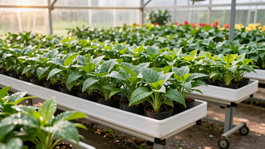 rolling benches improve greenhouse efficiency