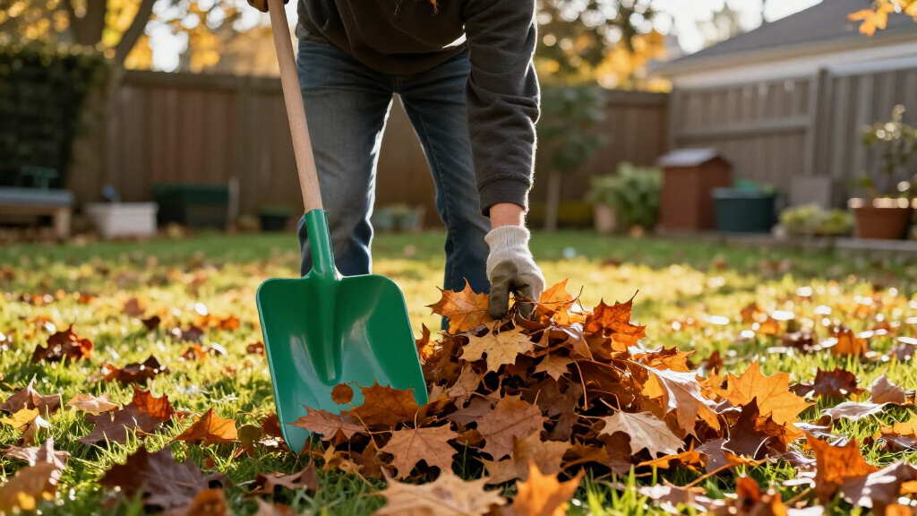 Raking Leaves Is My Least Favorite Fall Garden Job, But This Clever Scoop Clears A Whole Patio In Just A Few Swipes